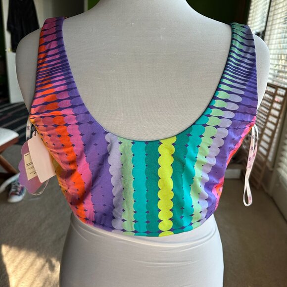 YITTY Multicolor Activewear Midi Bralette Pride Prismatic Plus Size 3X NWT - Picture 2 of 7